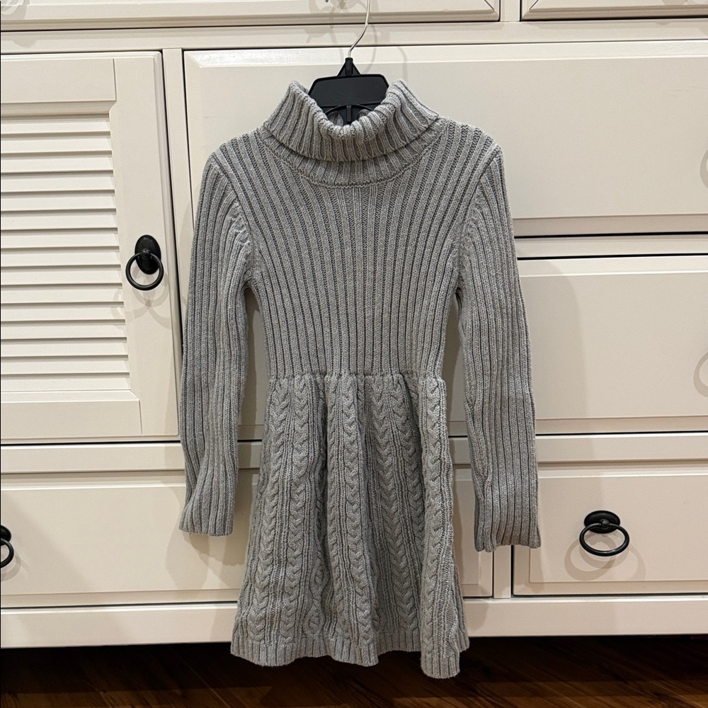 Rachel Zoe Kids Gray Cable Knit Dress
